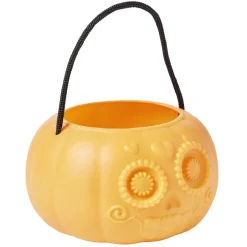 Seau à bonbons Halloween calavera tête de mort mexicaine orange-Gifi Sale