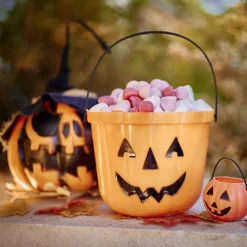 Seau à bonbons Halloween design citrouille-Gifi