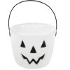 Seau à bonbons Halloween design citrouille phosphorescent blanc-Gifi Online