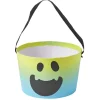 Seau à bonbons Halloween fantôme bleu et vert Ø19xH12cm-Gifi Online