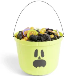 Seau à bonbons Halloween imprimé citrouille blanc et noir-Gifi Sale