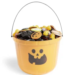 Seau à bonbons Halloween imprimé citrouille blanc et noir-Gifi Sale