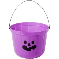 Seau à bonbons Halloween imprimé citrouille blanc et noir-Gifi Sale