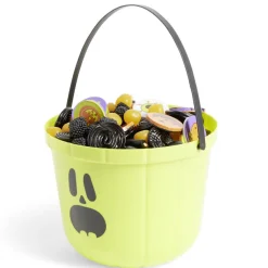 Seau à bonbons Halloween imprimé citrouille blanc et noir-Gifi Sale