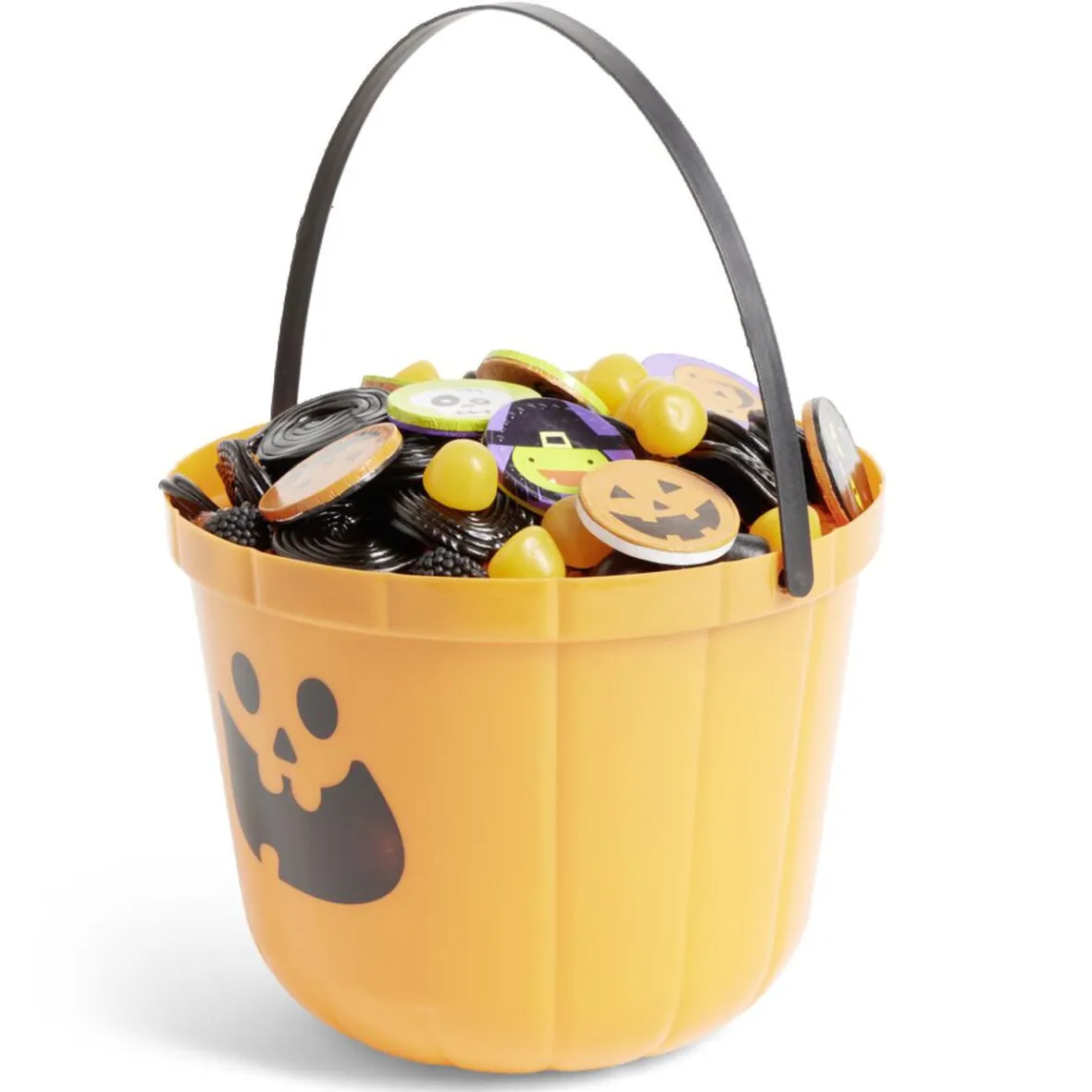 Seau à bonbons Halloween imprimé citrouille blanc et noir-Gifi Sale