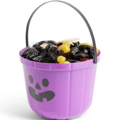Seau à bonbons Halloween imprimé citrouille blanc et noir-Gifi Sale