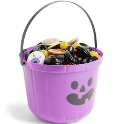 Seau à bonbons Halloween imprimé citrouille blanc et noir-Gifi Sale