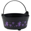 Seau à bonbons Halloween motif sorcière noir et violet-Gifi Outlet