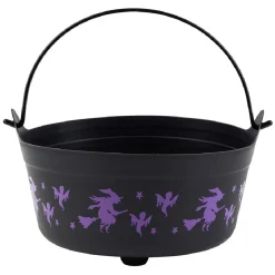 Seau à bonbons Halloween motif sorcière noir et violet-Gifi Outlet