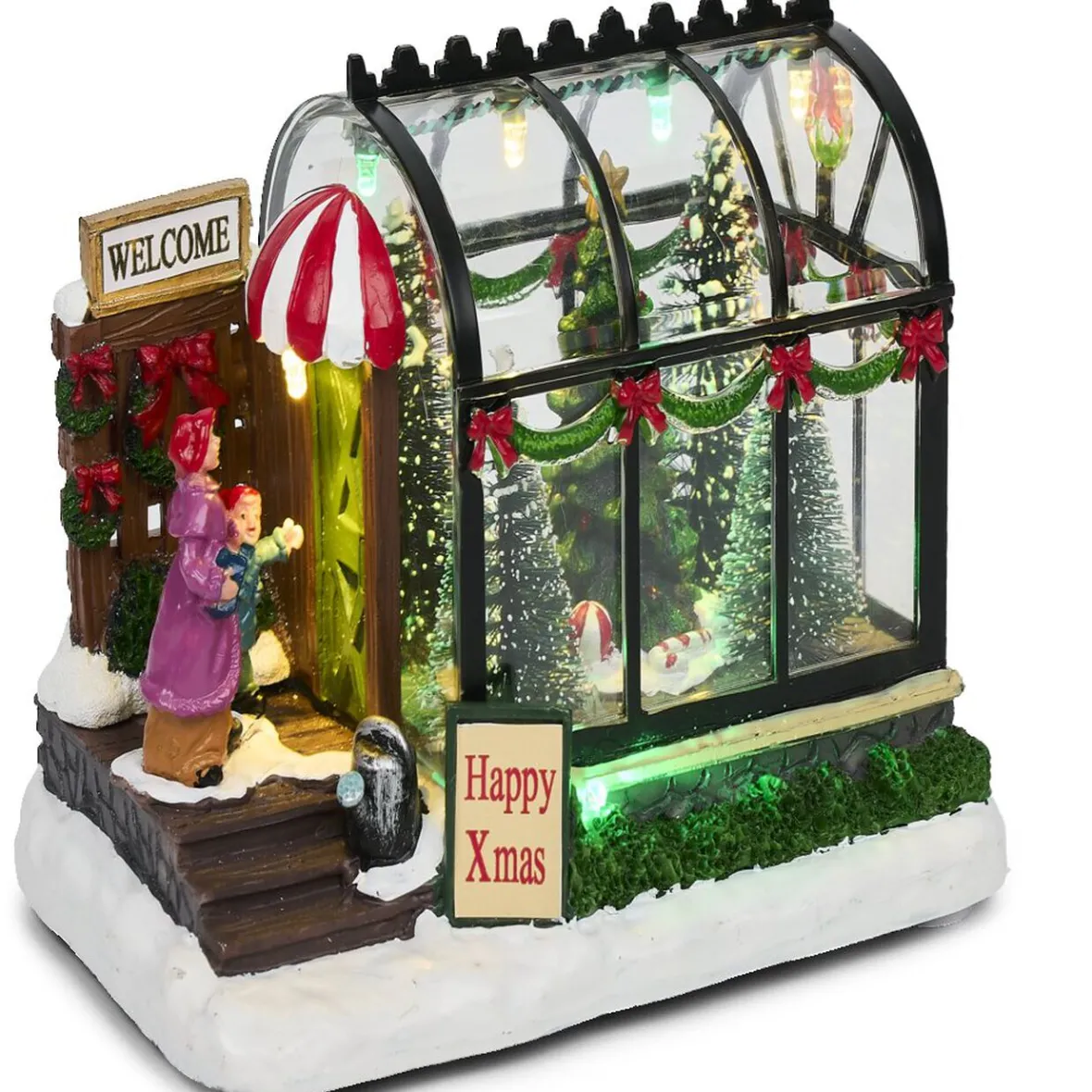 Serre lumineuse sapins de Noël 16x10x11,5cm-Gifi New