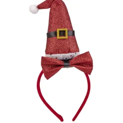 Serre tête avec noeud et chapeau Père Noël rouge pailleté-Gifi Sale