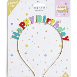 Serre-tête anniversaire Happy Birthday thème candy-Gifi Discount