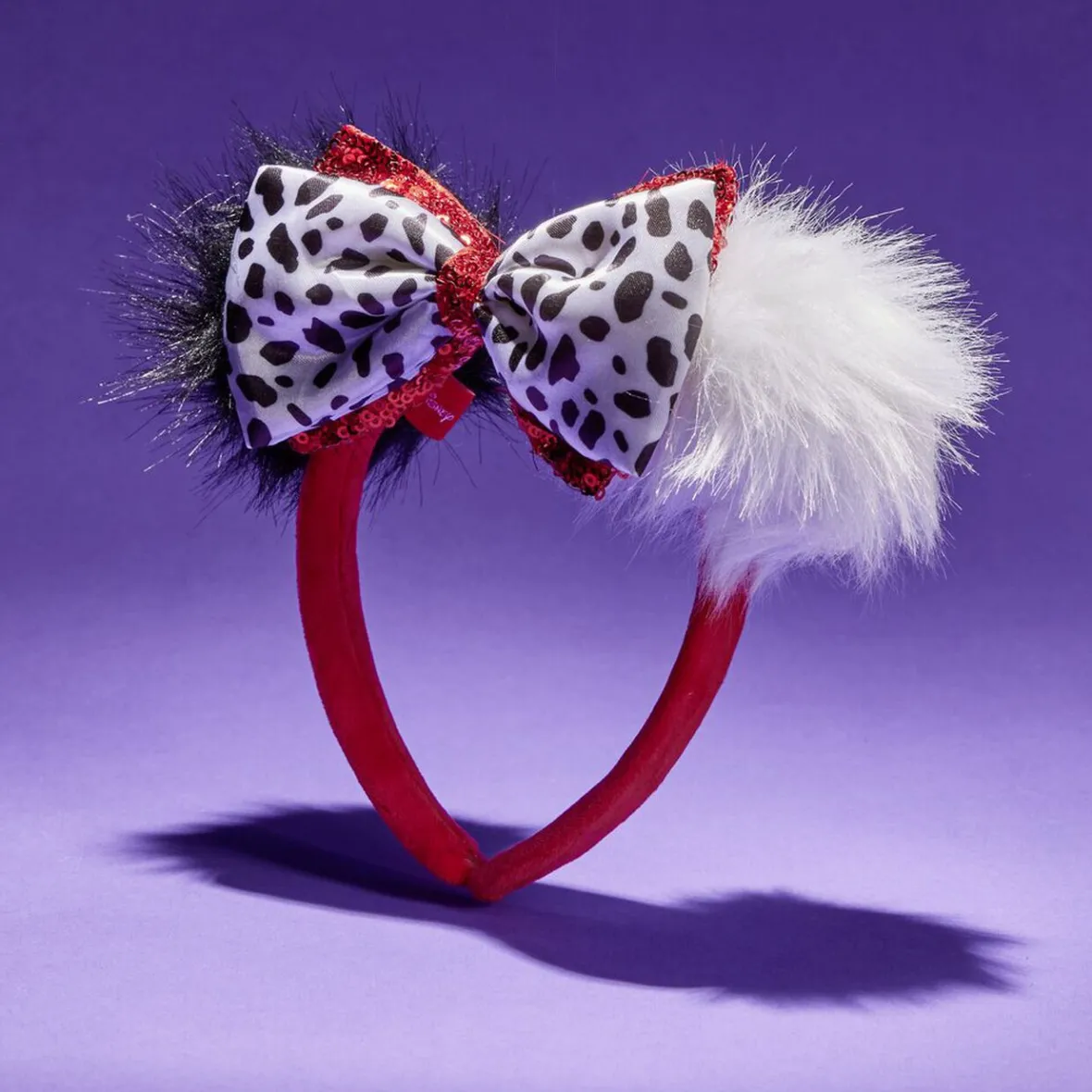 Serre-tête Disney Cruella adulte rouge noir blanc 18x18cm-Gifi Discount