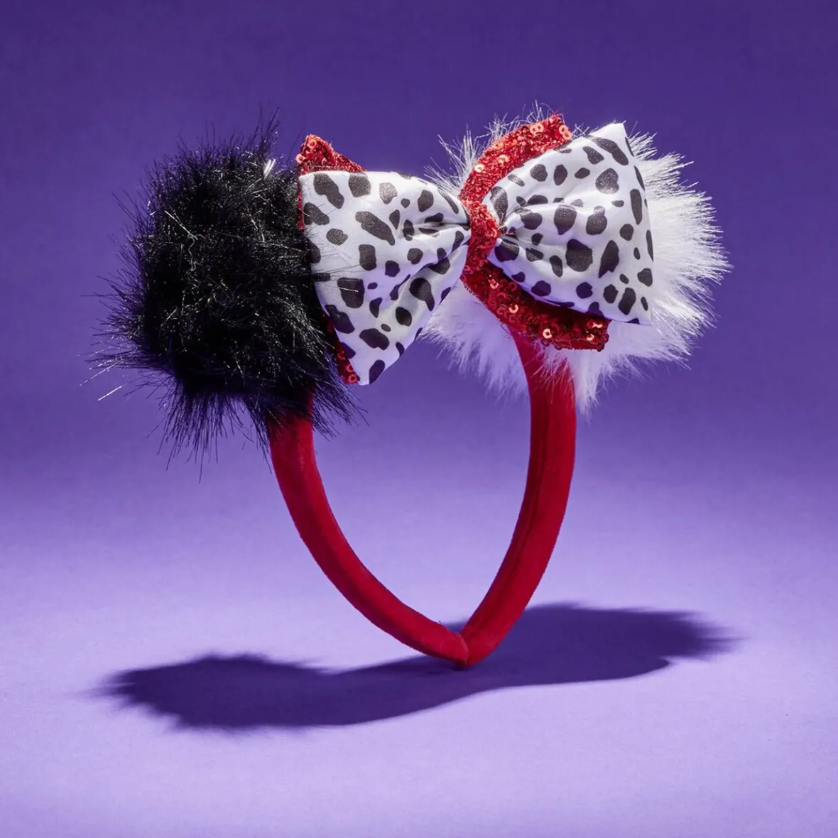 Serre-tête Disney Cruella adulte rouge noir blanc 18x18cm-Gifi Discount