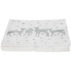 Serviette argent&blanc papier x20-Gifi Clearance