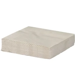 Serviette carré unie blanc lin 2 plis en papier x50-Gifi Hot