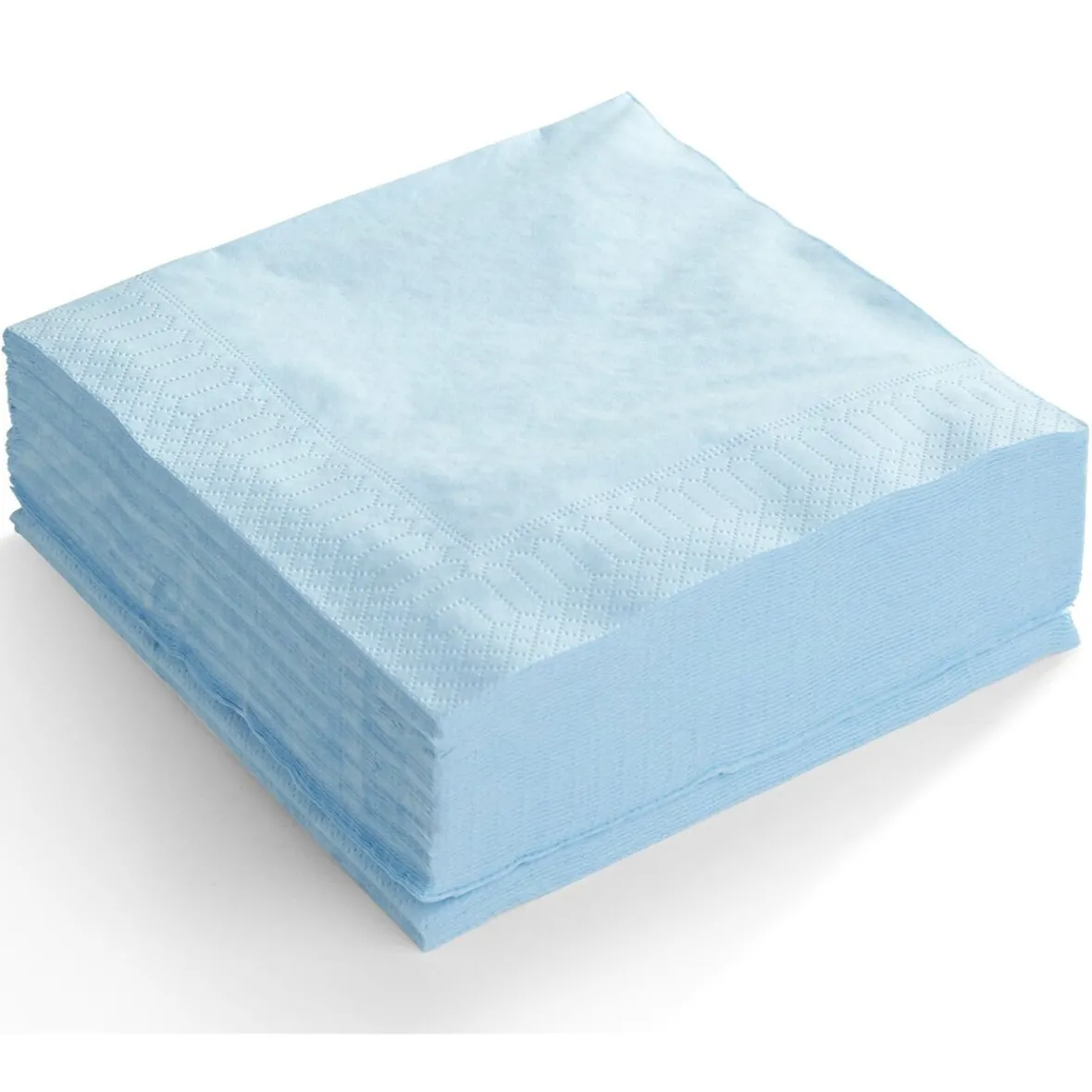 Serviette carré unie bleu clair 2 plis en papier x50-Gifi Outlet