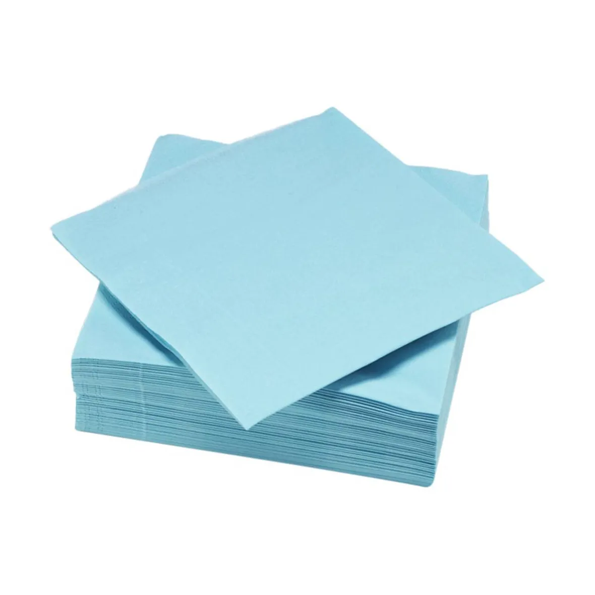 Serviette carré unie bleu clair 2 plis en papier x50-Gifi Outlet