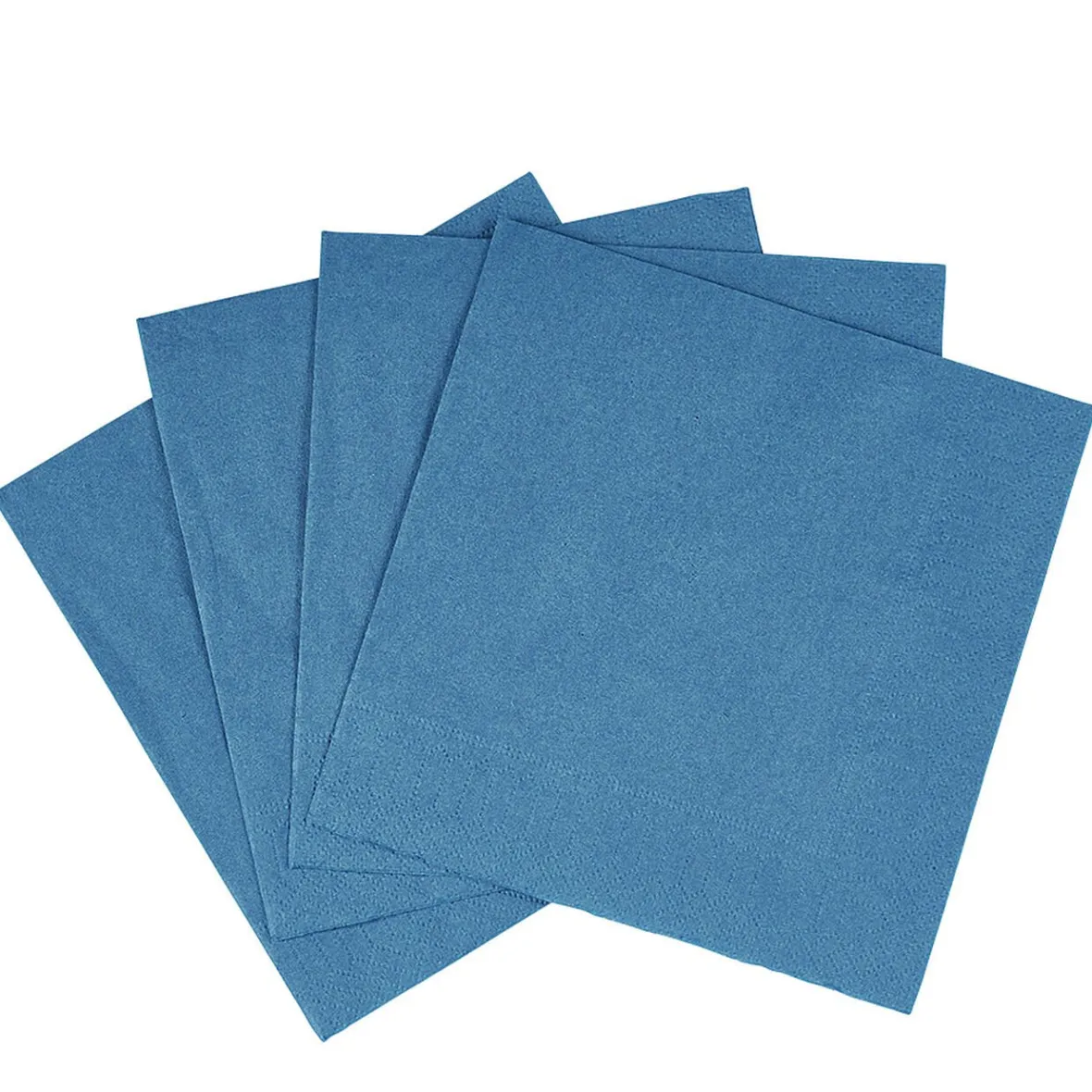 Serviette carré unie bleu canard 2 plis en papier x50-Gifi New