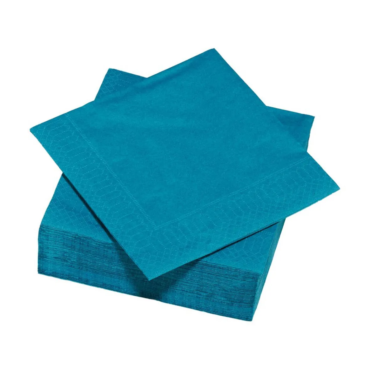 Serviette carré unie bleu canard 2 plis en papier x50-Gifi New