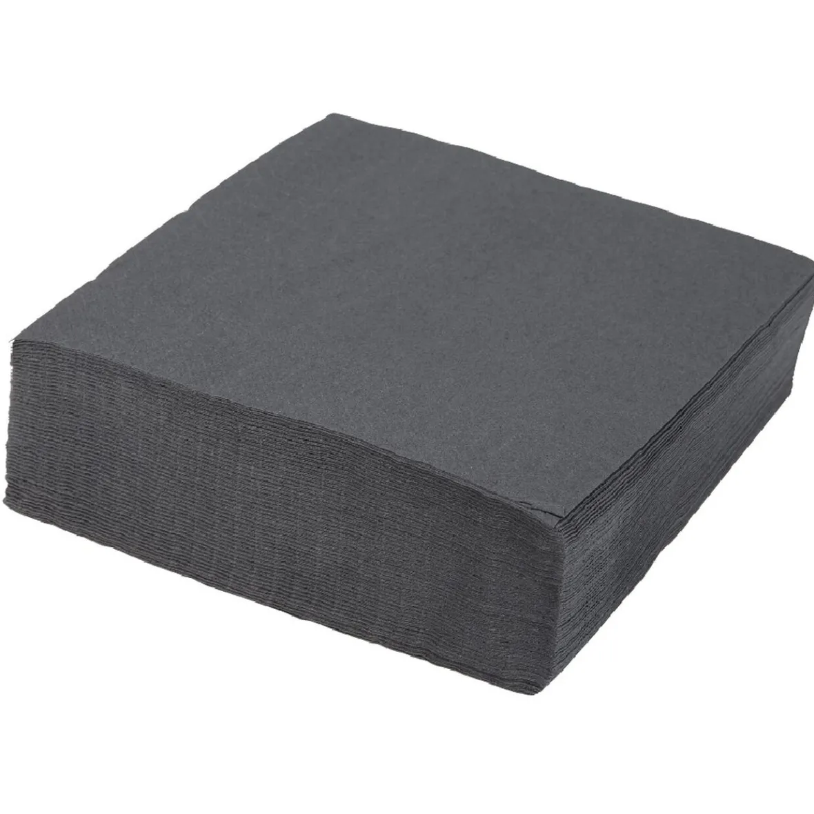 Serviette carré unie gris foncé 2 plis en papier x50-Gifi Outlet