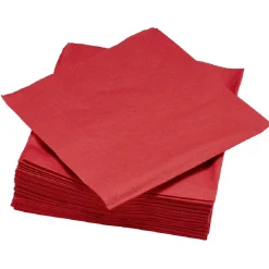 Serviette carré unie rouge 2 plis en papier x50-Gifi Online