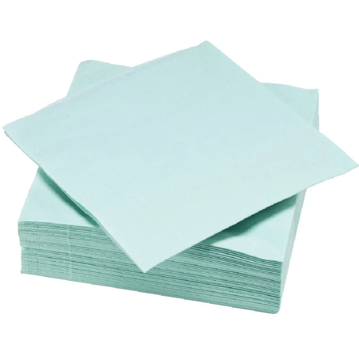 Serviette carré unie vert d'eau 2 plis en papier x50-Gifi Sale