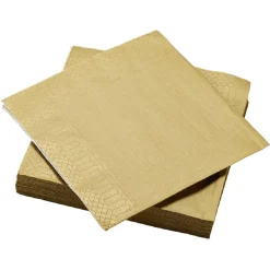 Serviette carrée dorée 3 plis en papier x20-Gifi New