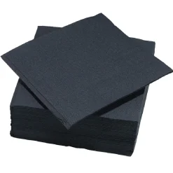 Serviette carrée noire Tex Touch 2 plis en papier x40-Gifi New