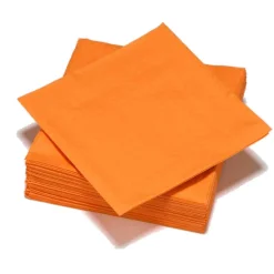 Serviette carrée orange en papier x50-Gifi Discount