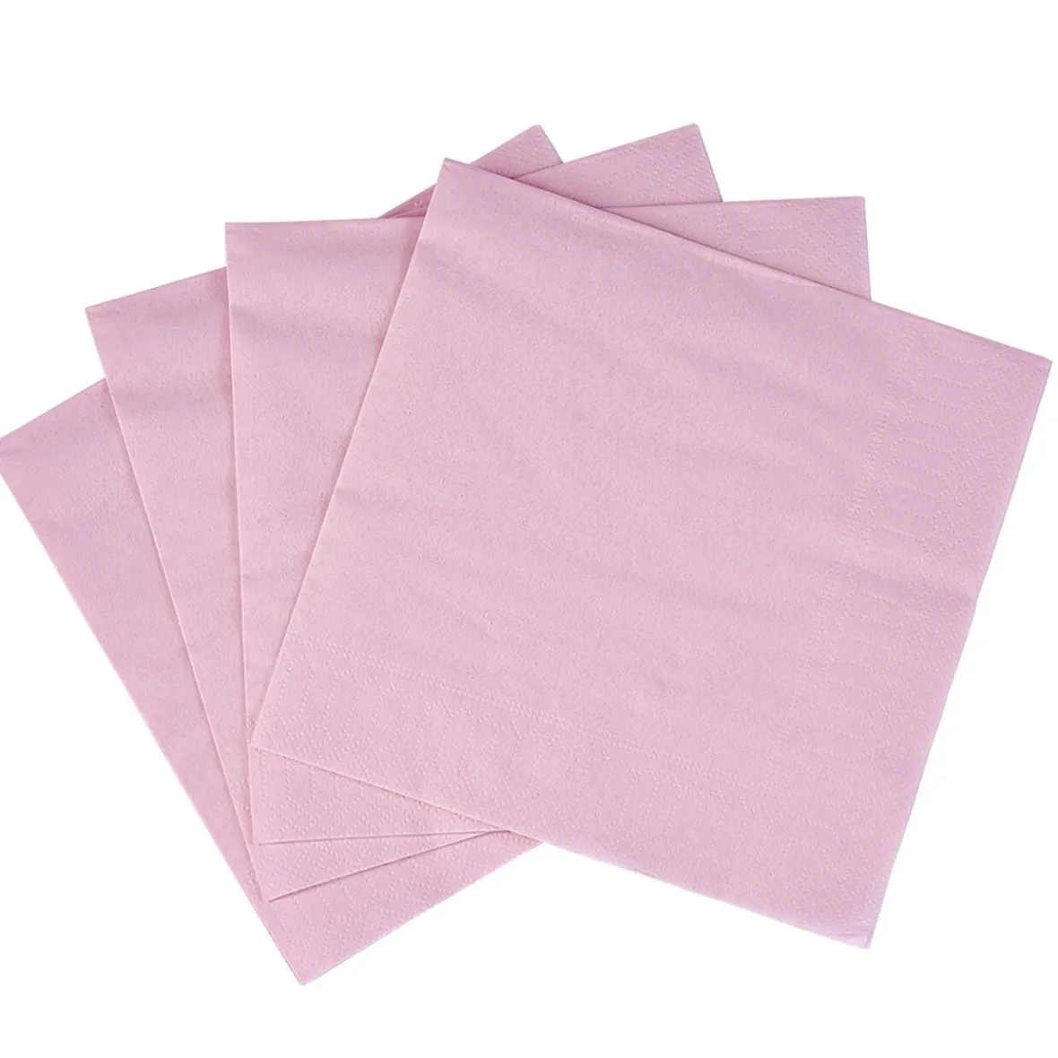 Serviette carrée rose 2 plis en papier x40-Gifi Online