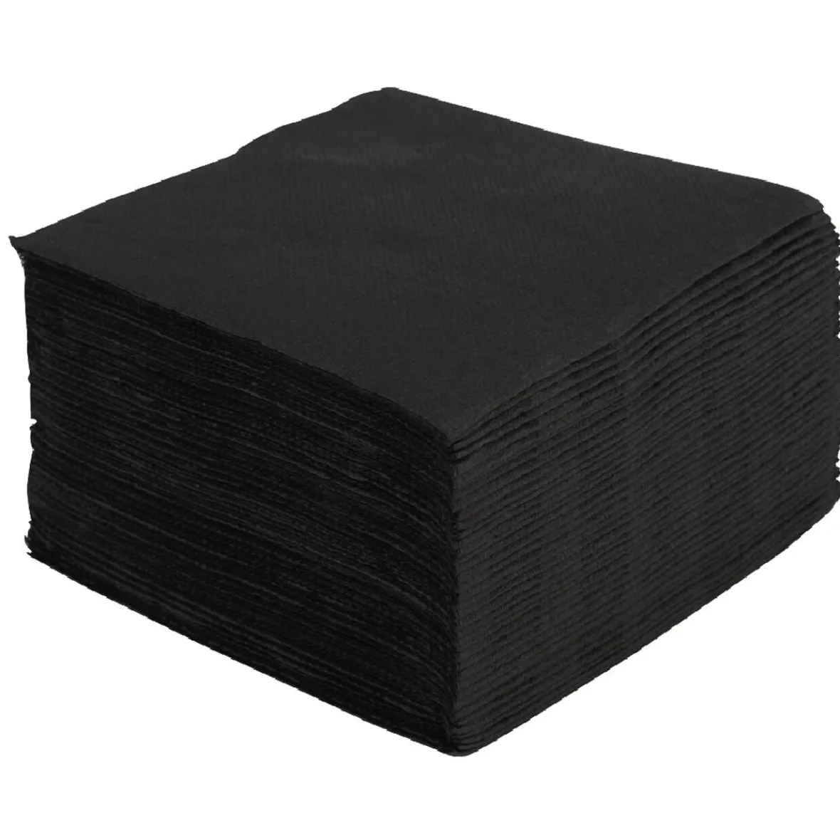 Serviette cocktail carrée noire Tex Touch 2 plis en papier x40-Gifi New