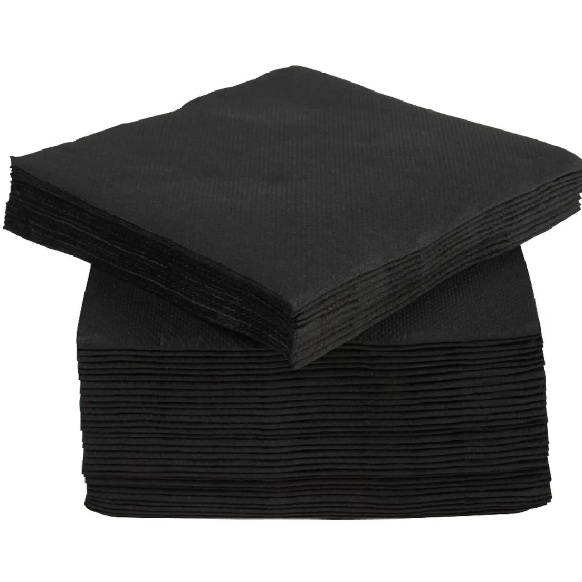 Serviette cocktail carrée noire Tex Touch 2 plis en papier x40-Gifi New