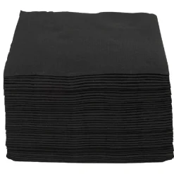 Serviette cocktail carrée noire Tex Touch 2 plis en papier x40-Gifi New