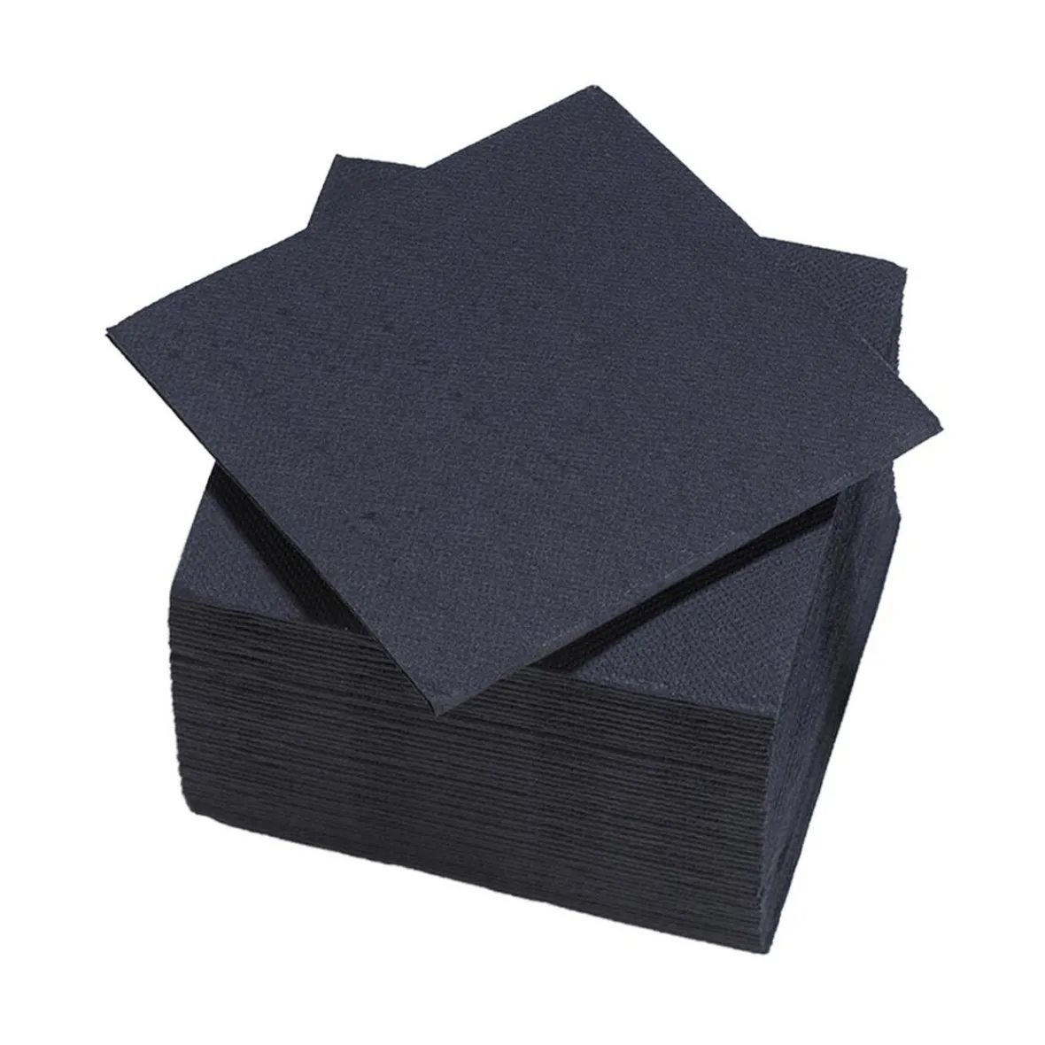 Serviette cocktail carrée noire Tex Touch 2 plis en papier x40-Gifi New