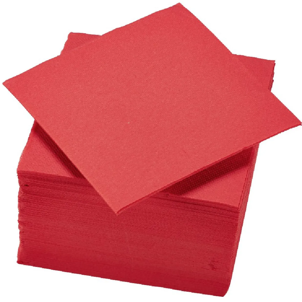 Serviette cocktail carrée rouge 2 plis en papier x40-Gifi Online