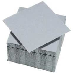 Serviette cocktail carrée gris clair 2 plis en papier x40-Gifi Outlet