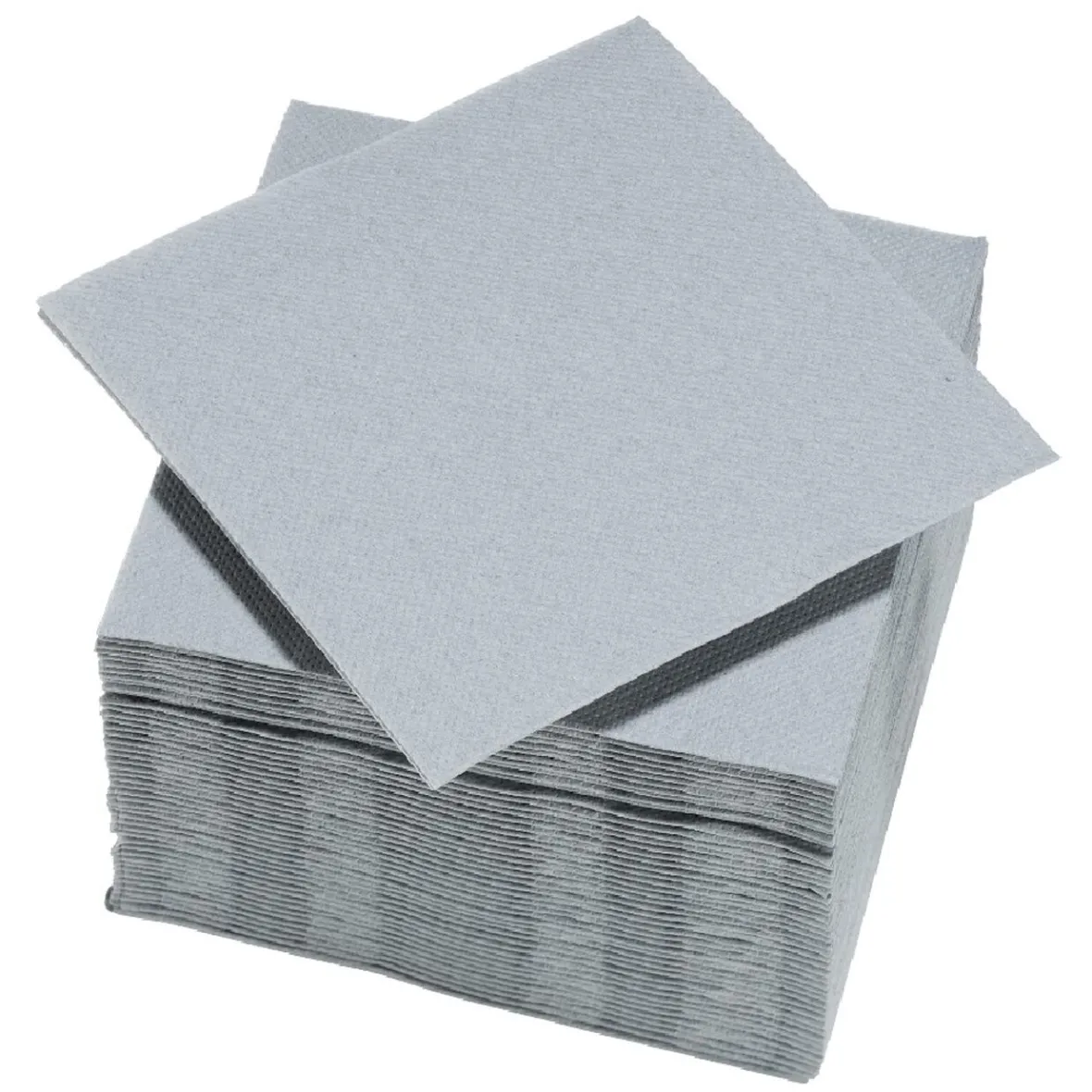 Serviette cocktail carrée gris clair 2 plis en papier x40-Gifi Outlet