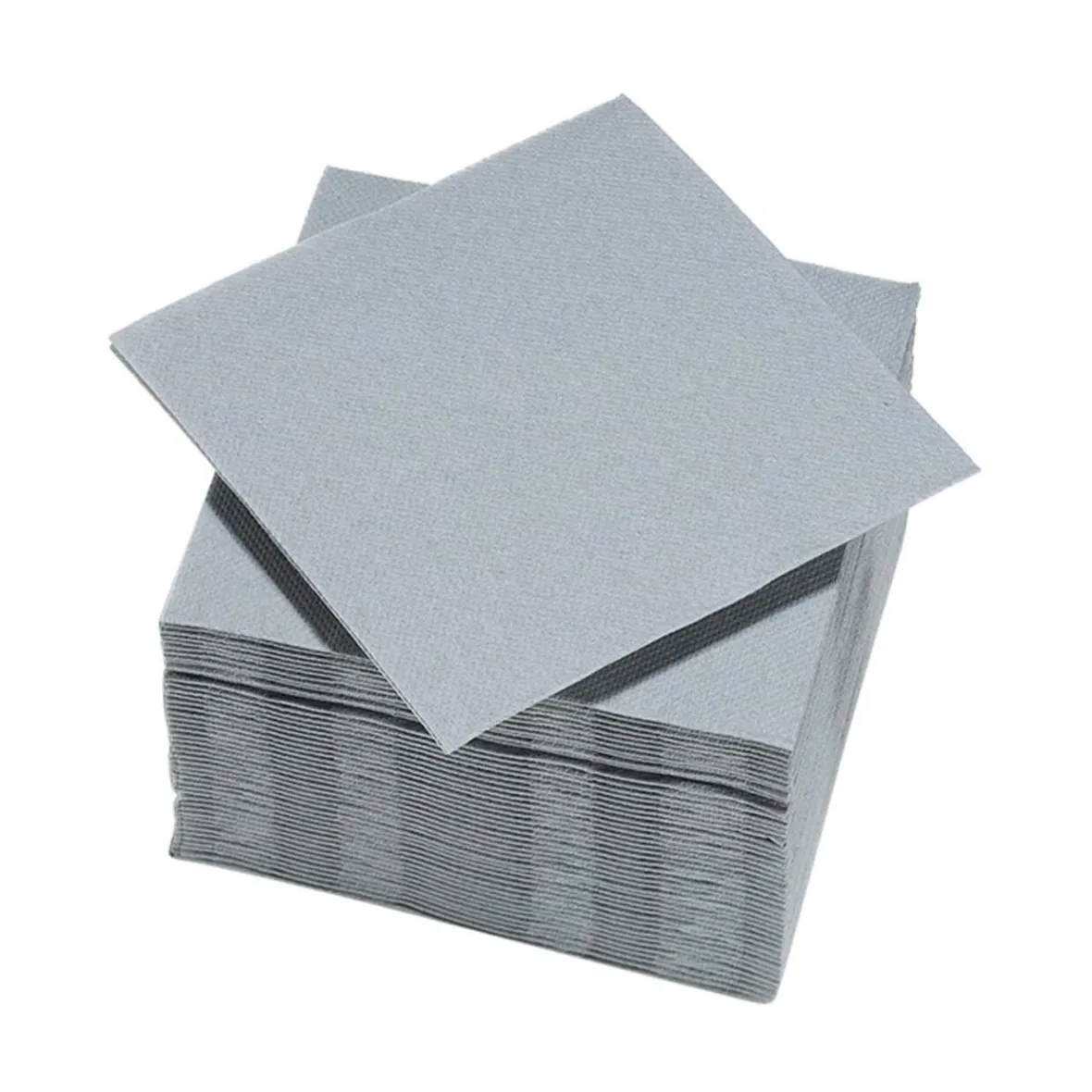 Serviette cocktail carrée gris clair 2 plis en papier x40-Gifi Outlet