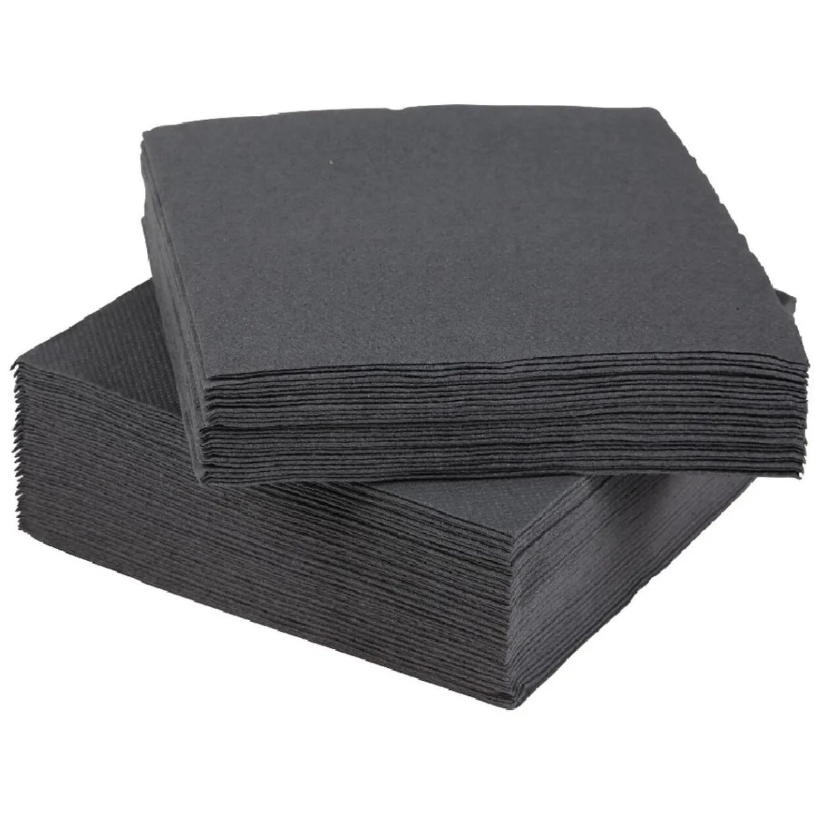 Serviette cocktail carrée gris foncé 2 plis en papier x40-Gifi New