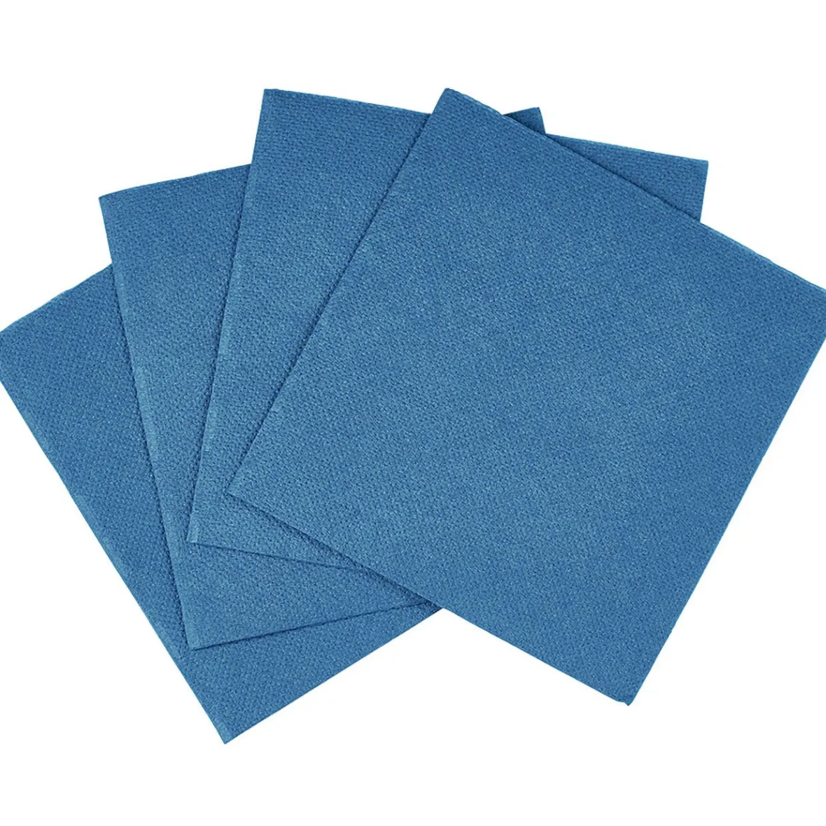 Serviette cocktail carrée bleu canard 2 plis en papier x40-Gifi Online