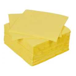 Serviette cocktail jetable 2 plis jaune canari x40-Gifi Best