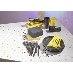 Serviette cocktail jetable 2 plis jaune canari x40-Gifi Best