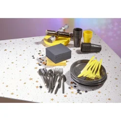 Serviette cocktail jetable 2 plis jaune canari x40-Gifi Best