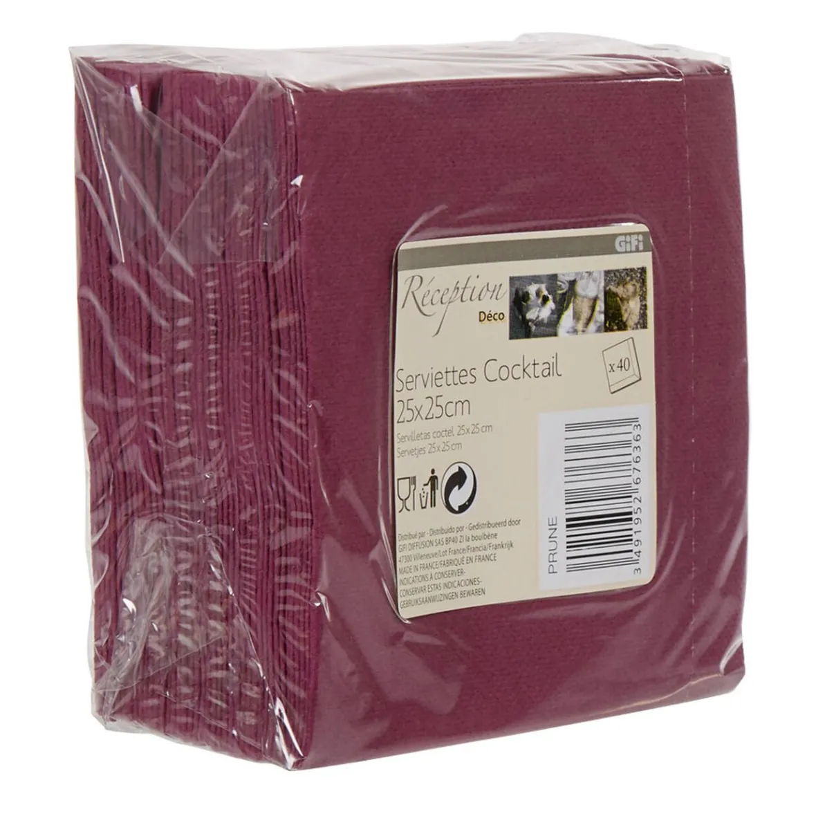 Serviette cocktail jetable prune x40-Gifi Clearance