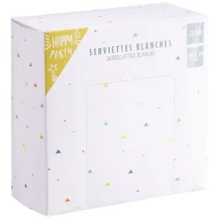 Serviette cocktail jetable carré blanc x100-Gifi Sale