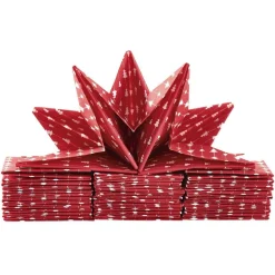 Serviette de Noël pré pliée rouge motif sapin x 12-Gifi Outlet