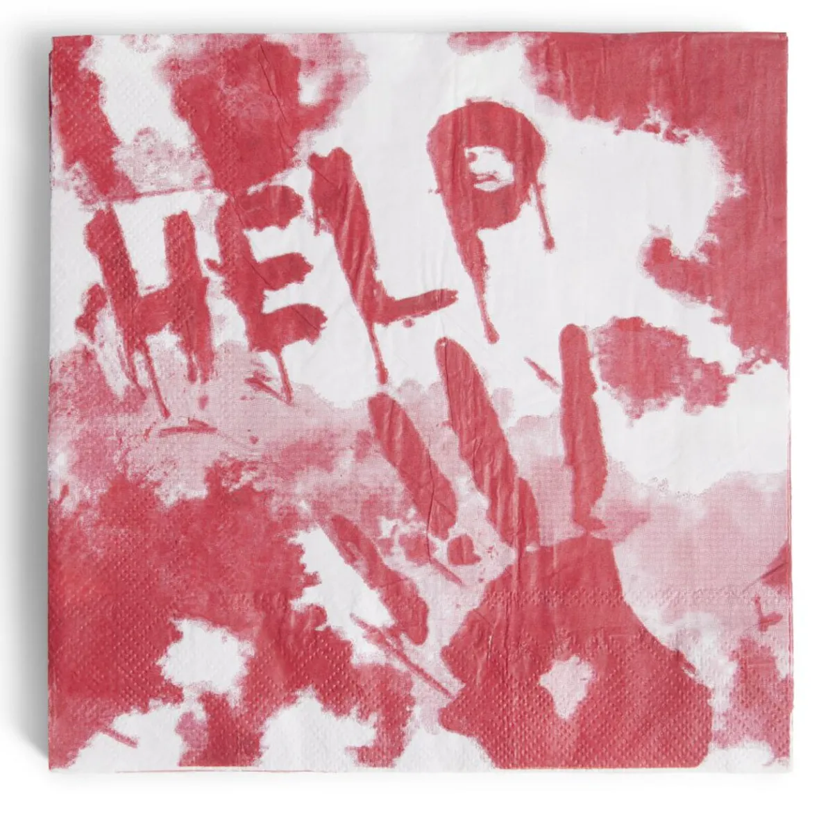 Serviette de table Halloween main ensanglantée HELP rouge et blanche x20-Gifi Outlet