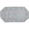 Serviette de table hexagonale argentée décor blanc x10-Gifi Outlet