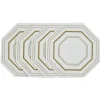 Serviette de table hexagonale blanche décor doré x10-Gifi New